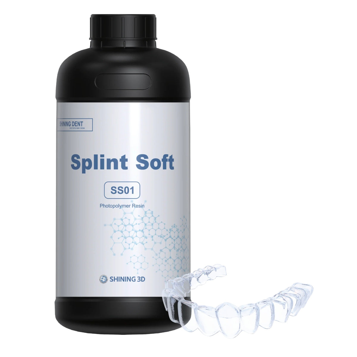 SHINING DENT SS01 Splint Soft minkštų okliuzinių kapų dervos buteliukas su kapa