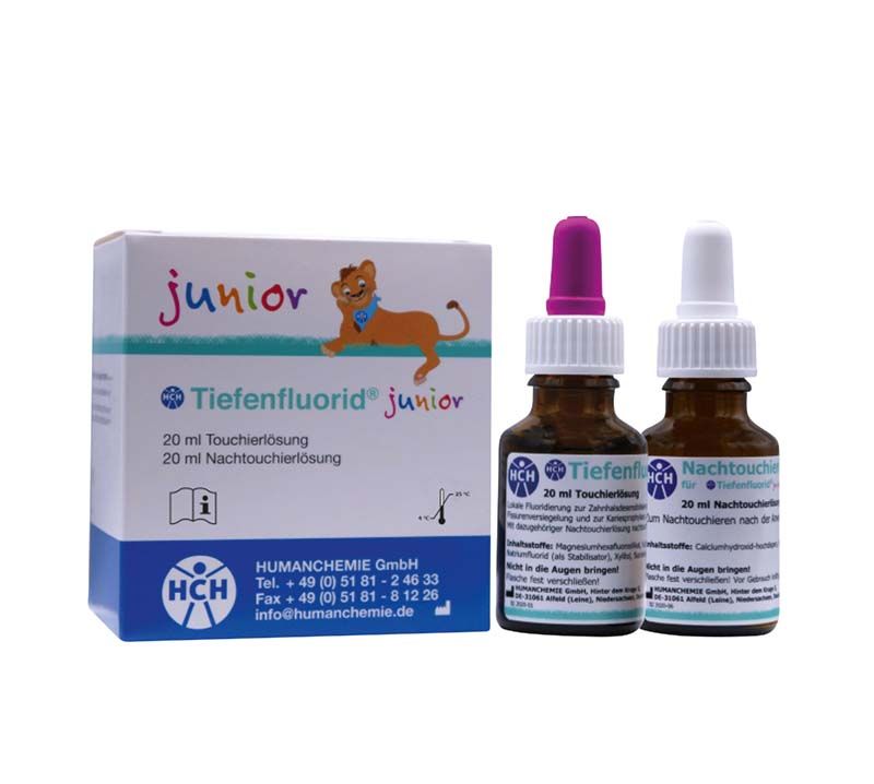 Humanchemie Tiefenfluorid junior 20 ml – roztwór aplikacyjny i poaplikacyjny z opakowaniem