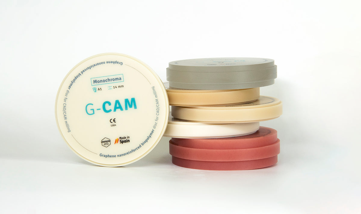 Odcienie dysków Graphenano G-CAM – dyski CAD/CAM w kolorach zębów i dziąseł